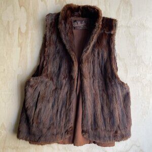 Vintage~Walleek's Furs Pittsburgh~Brown Mink Fur Vest~Repairs Needed ~Medium
